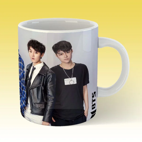 Bangtan Boys BTS Group Mug | White Mug | Gift for Mug | Coffee and Tea Mug  | Creative Design Printed Mug Ceramic Coffee Mug 325 ml